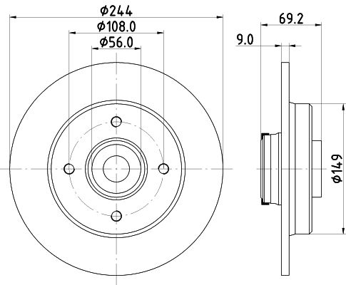 HELLA 8DD 355 132-161 Brake Disc