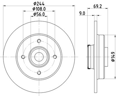 Brake Disc HELLA 8DD 355 132-161
