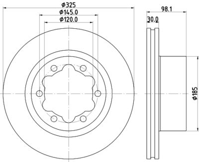 Brake Disc HELLA 8DD 355 132-201