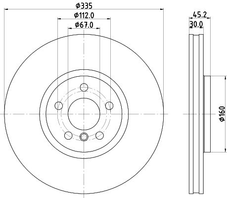 HELLA 8DD 355 133-111 Brake Disc