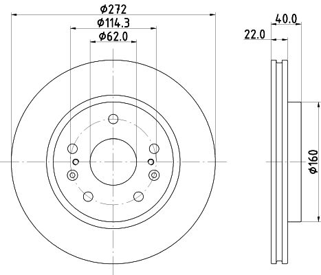 HELLA 8DD 355 134-651 Brake Disc