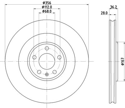 Brake Disc HELLA 8DD 355 134-851