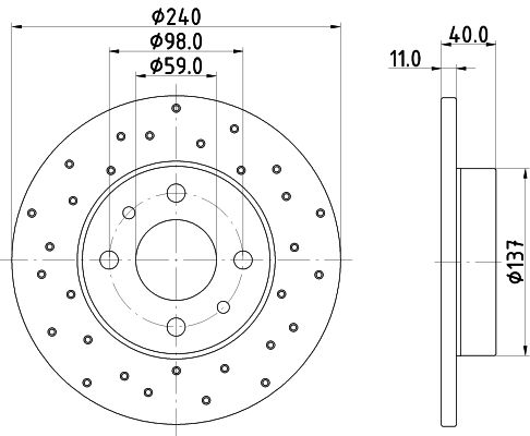 HELLA 8DD 355 134-891 Brake Disc