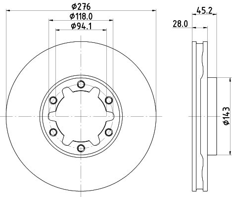 HELLA 8DD 355 134-931 Brake Disc