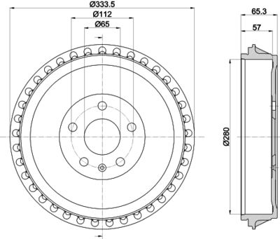 Brake Drum HELLA 8DT 355 303-491