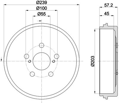 Brake Drum HELLA 8DT 355 303-531
