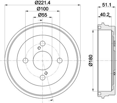 Brake Drum HELLA 8DT 355 303-021