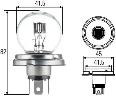 Bulb, headlight HELLA 8GD 002 088-071