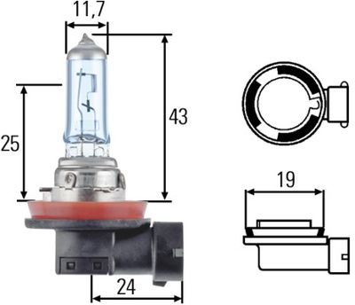 Bulb, headlight HELLA 8GH 008 356-151