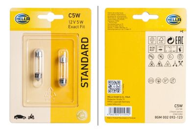 Bulb, licence plate light HELLA 8GM 002 092-123
