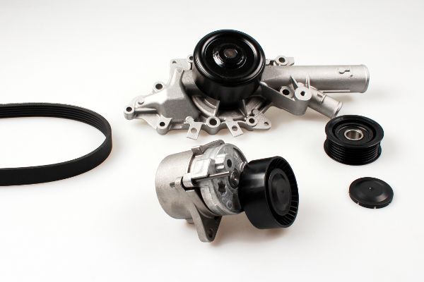 HEPU PK01350 Water Pump + V-Ribbed Belt Kit