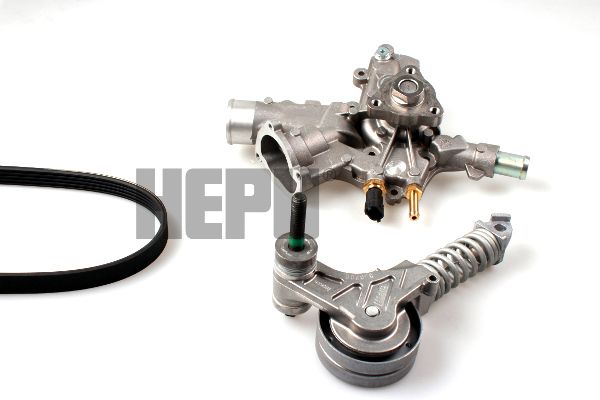 HEPU PK03341 Water Pump + V-Ribbed Belt Kit