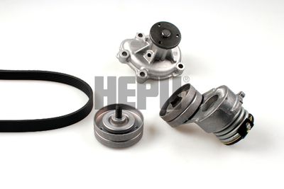 Water Pump + V-Ribbed Belt Kit HEPU PK03721