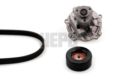 Water Pump + V-Ribbed Belt Kit HEPU PK05422