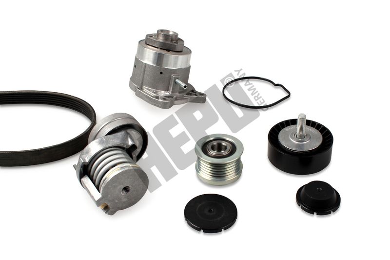HEPU PK06560 Water Pump + V-Ribbed Belt Kit