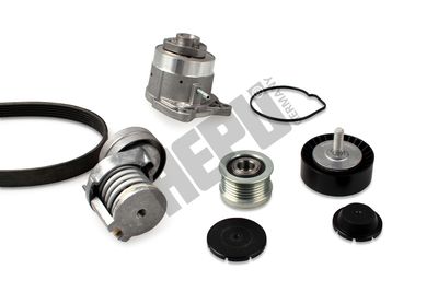 Water Pump + V-Ribbed Belt Kit HEPU PK06560