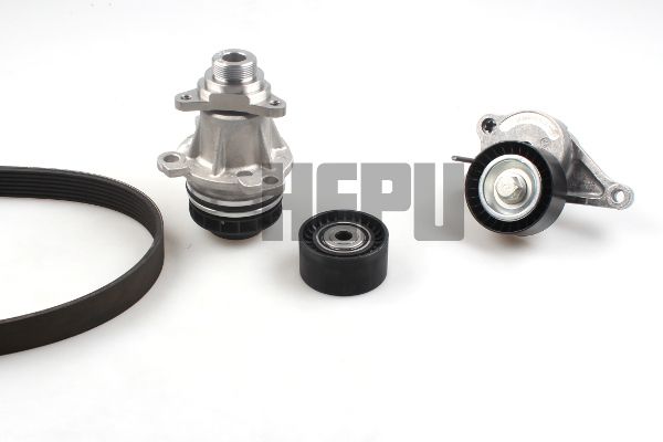 HEPU PK09070 Water Pump + V-Ribbed Belt Kit