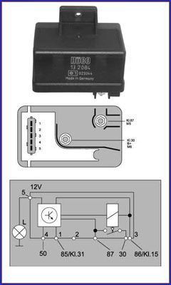 Relay, glow plug system ASTEMO-HITACHI 132084