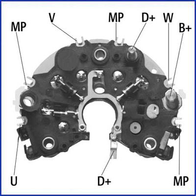 Rectifier, alternator ASTEMO-HITACHI 139452