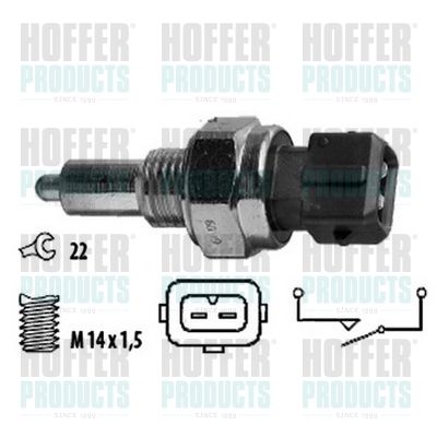 Switch, reverse light HOFFER 3600003