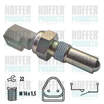 Switch, reverse light HOFFER 3600038