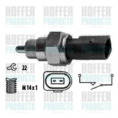 Switch, reverse light HOFFER 3600044