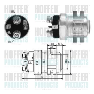 Solenoid Switch, starter HOFFER 46001