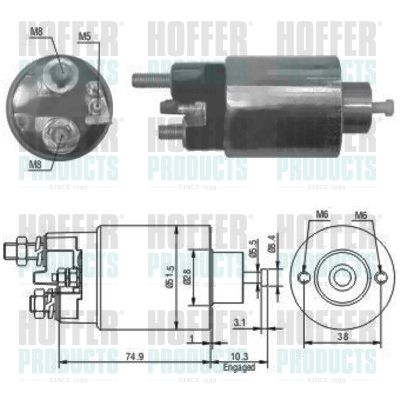 HOFFER 46029 Solenoid Switch, starter