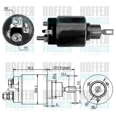 Solenoid Switch, starter HOFFER 46068