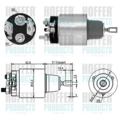Solenoid Switch, starter HOFFER 46146