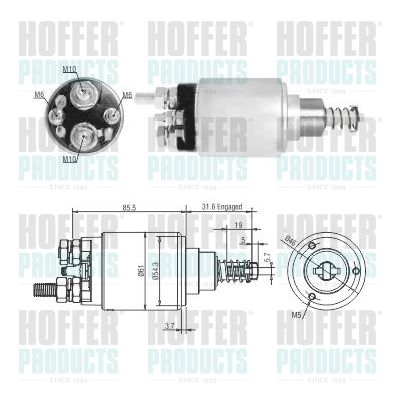Solenoid Switch, starter HOFFER 46275