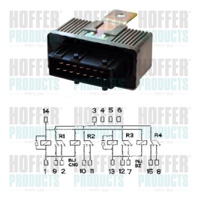 HOFFER 7240100 Relay, fuel pump