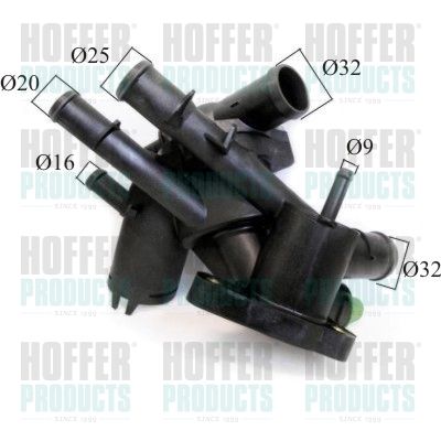 HOFFER 8192800 Thermostat, coolant