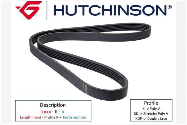 HUTCHINSON 1440 K 4 V-Ribbed Belt