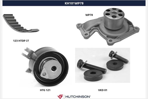 HUTCHINSON KH 101WP78 Water Pump & Timing Belt Kit