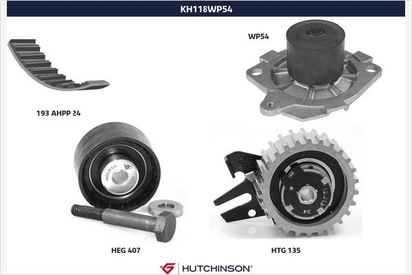 HUTCHINSON KH 118WP54 Water Pump & Timing Belt Kit