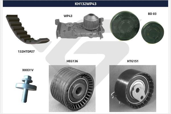 HUTCHINSON KH 132WP43 Water Pump & Timing Belt Kit