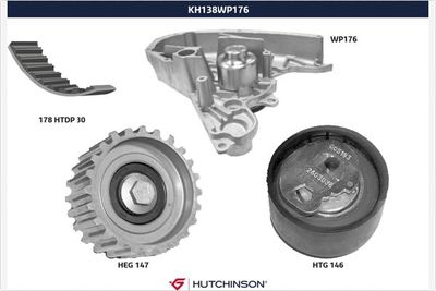 Water Pump & Timing Belt Kit HUTCHINSON KH 138WP176