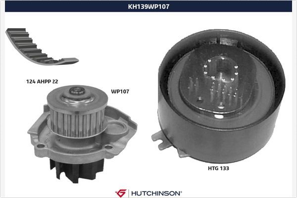 HUTCHINSON KH 139WP107 Water Pump & Timing Belt Kit