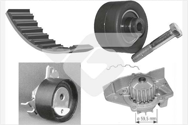 HUTCHINSON KH 142WP27 Water Pump & Timing Belt Kit