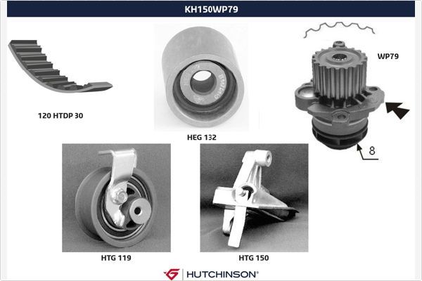 HUTCHINSON KH 150WP79 Water Pump & Timing Belt Kit