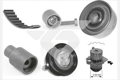 Water Pump & Timing Belt Kit HUTCHINSON KH 160WP58