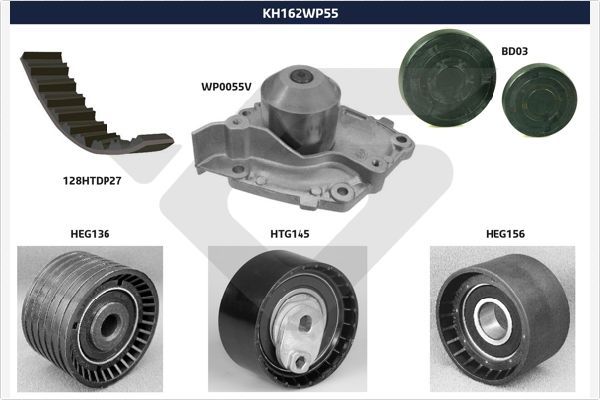 HUTCHINSON KH 162WP55 Water Pump & Timing Belt Kit