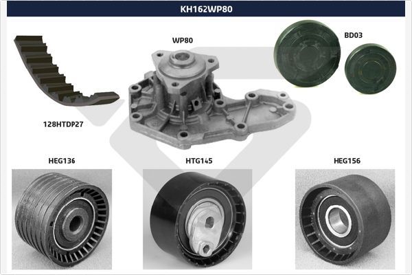 HUTCHINSON KH 162WP80 Water Pump & Timing Belt Kit