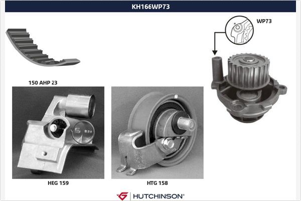 HUTCHINSON KH 166WP73 Water Pump & Timing Belt Kit