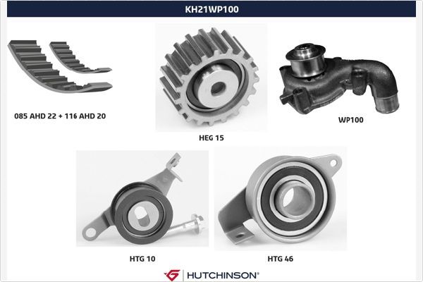 HUTCHINSON KH 21WP100 Water Pump & Timing Belt Kit