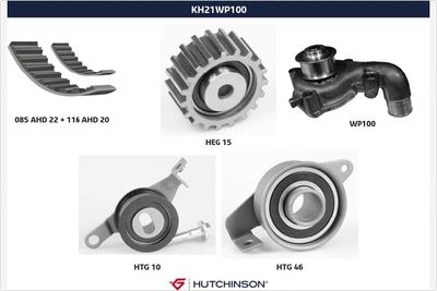 Water Pump & Timing Belt Kit HUTCHINSON KH 21WP100