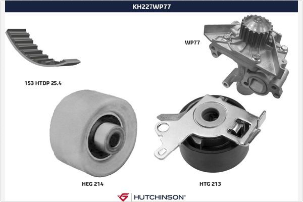 HUTCHINSON KH 227WP77 Water Pump & Timing Belt Kit