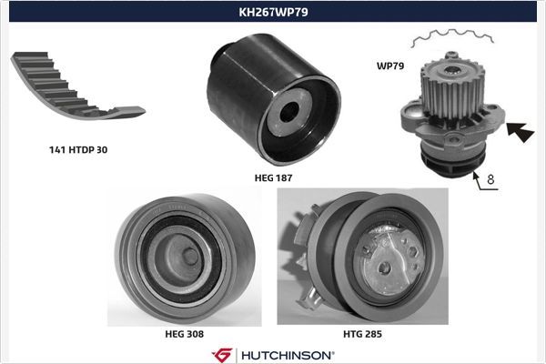 HUTCHINSON KH 267WP79 Water Pump & Timing Belt Kit