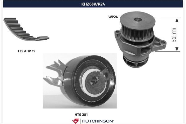 HUTCHINSON KH 268WP24 Water Pump & Timing Belt Kit